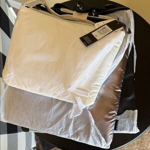 Tahari 3 Piece Set. Cream, Gray, and Black Crossbody bags